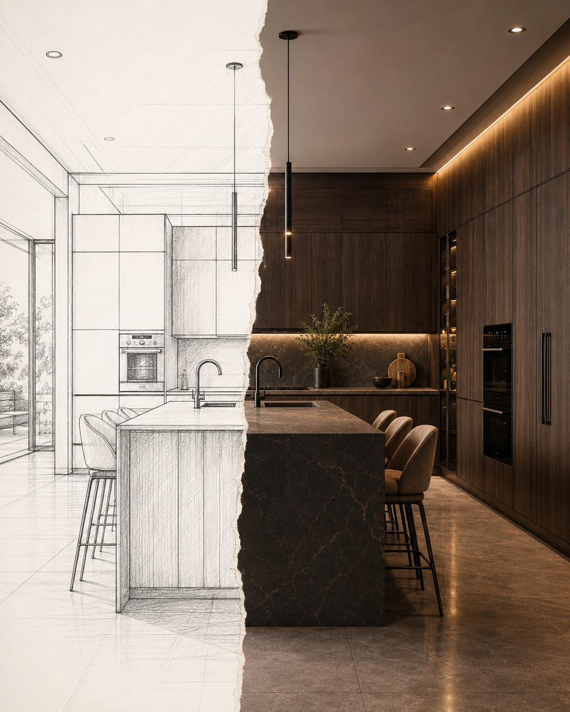 Kitchen concept moving toward finished design